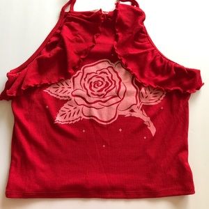 Rose cropped tank top